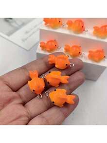 5/10pcs Cute Goldfish Pendant, Resin Charm, Perfect For DIY Jewelry, Keychain And Earring Making - Fish Pendant - View 7
