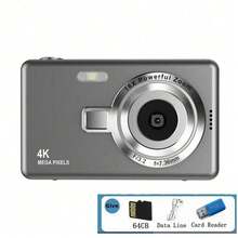 2.4" Digital Camera: 50MP, 16X Digital Zoom, Compact Digital Camera, Suitable For Teenagers And Beginners, Ideal Gift For Mother's Day, Birthday, Party (Card Reader Included) - Gray + Card Reader - View 13