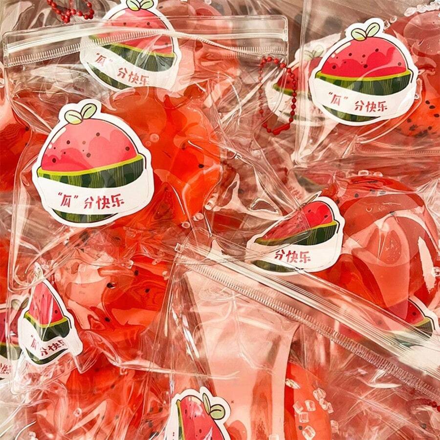 1个手工制作的西瓜挤压玩具，超柔软注水，减压玩具，青少年创意礼物，完美的生日、惊喜、节日、圣诞礼物 - 彩色 - 查看 1