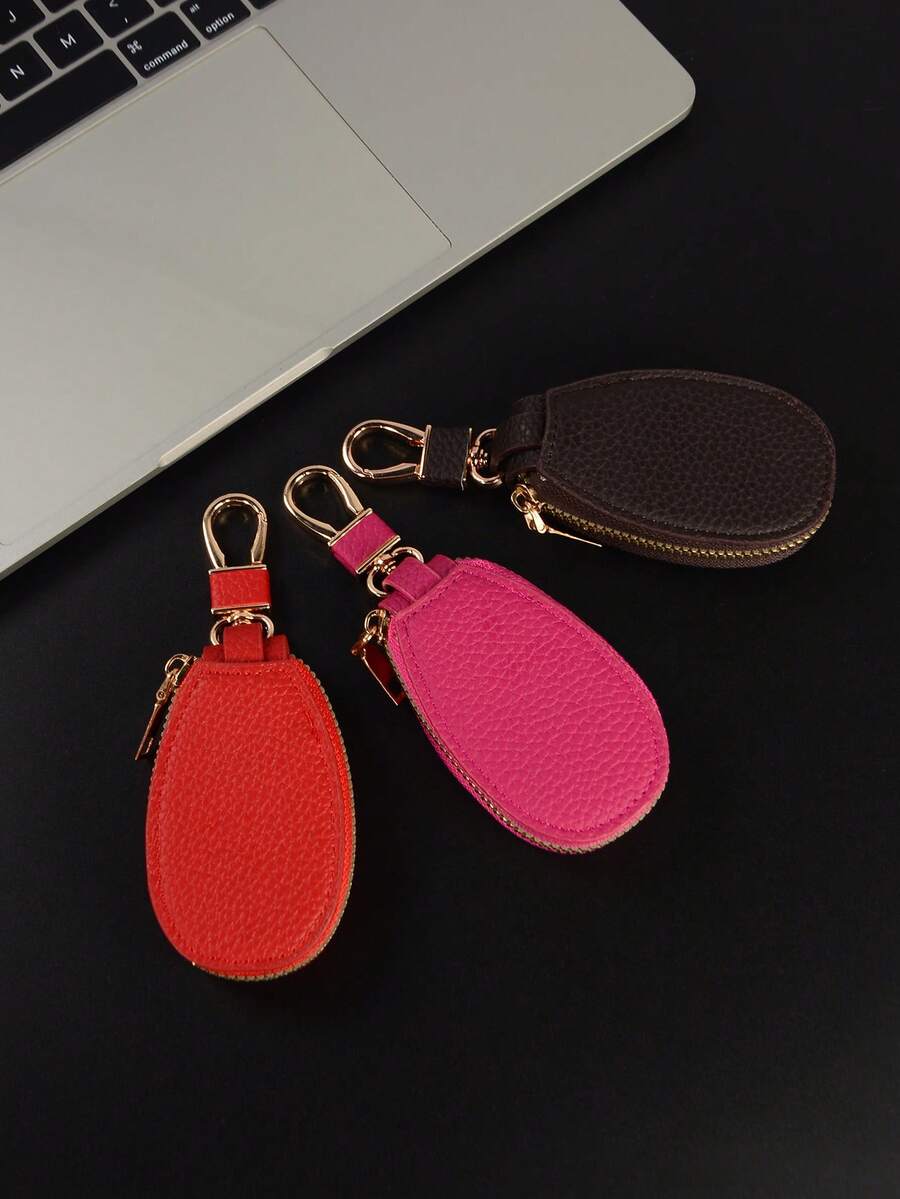 1 chiếc móc khóa unisex, dung tích lớn, đa chức năng, chất liệu PU chống nước, thiết kế tối giản nhỏ gọn dùng trong nhà. - Đỏ - Xem 1