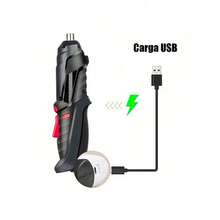 Destornillador Multifunción de 3 6 V Recargable por USB de Luz LED de Litio - Negro - Ver 4