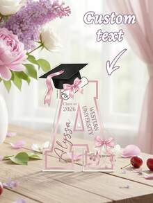 1pc Personalized Graduation Acrylic Block,Custom Text,Custom 2026 Graduation Plaque, Senior Decor, Class Of 2026 Keepsake Gift,Graduation Gift For Her, Him, College Graduation Gift, High School Graduation Gift - Multicolor - View 2