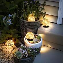 1/2/4pcs Outdoor Solar Lights, Outdoor Solar Floor Lights - Cracked Wishing Ball, IP44 Waterproof, 1500mAh,Smart Light Sense, Bright LED Lights Can Create A Decorative Atmosphere For Your Garden, Terrace, Deck, Steps, Walls And Driveway - LWD - View 7