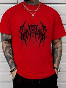 Patrón abstracto de simetría que simboliza la fuerza y la unidad en un estilo de tinta nítida. Camiseta gráfica para hombre% algodón 220g. - Rojo - Ver 8
