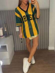 女士新款针织连衣裙，夏季性感沙滩装 - 彩色 - 查看 5