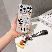 This Disney Mickey Mouse Pattern Lanyard Phone Case Features A Strong Magnetic Closure And Full Coverage Of Acrylic And TPU Material. It's Shockproof, Lightweight, And Suitable For IPhone17/16/11/13/15/15 Plus/15 Pro/15 Pro Max/12/14 Pro Max/11 Pro Max/12 Pro/12 Pro Max/13. It's A Popular Birthday Gift, Business Gift, Durable, Stain-Resistant, And Fingerprint-Resistant New Phone Case For Men And Women. It Also Includes A Mickey Mouse Phone Case And Mickey Mouse Doll Bracelet. Compatible With SamsungGalaxy S20, S21, S22, S23, And S24 Series. It's The Perfect Gift For Friends And Family. This Stylish Phone Case Is Fun, Lightweight, And Durable. IPhone17 Pro Max Phone Case, Minnie Phone Case. - Hồng - Xem 7