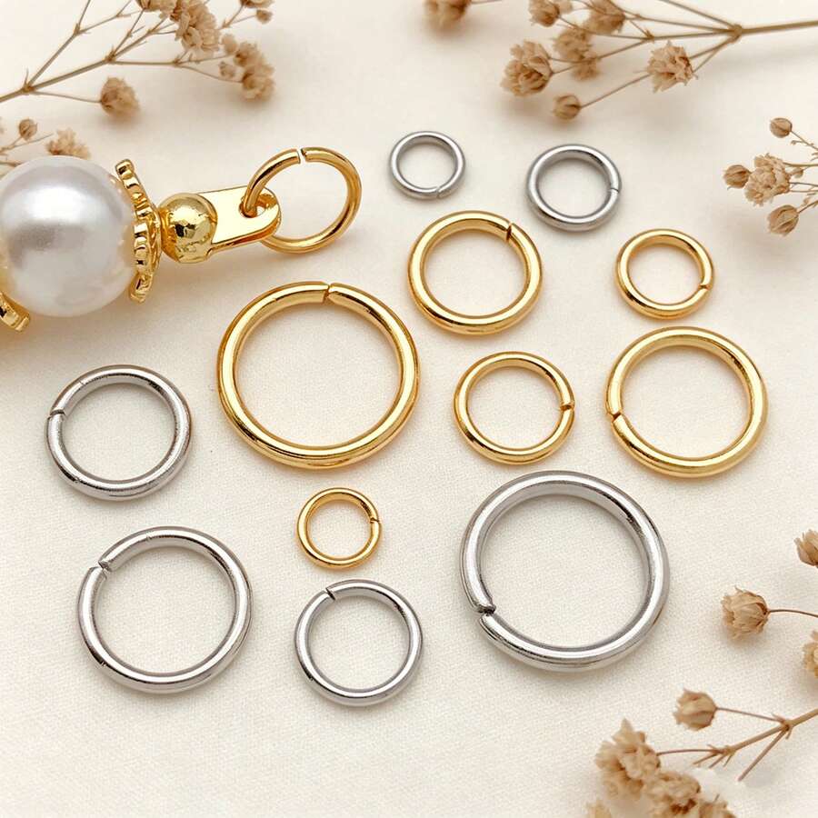 10Pcs Gold & Silver Open Jump Rings, 304 Stainless Steel Split Rings For DIY Jewelry Making, Bracelet Necklace Repair Craft Supplies - Ear Clip - View 1