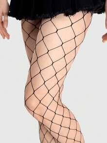 4 Pairs Women's Black Mesh Net Pantyhose Set, Suitable For Four Seasons - Black - View 5