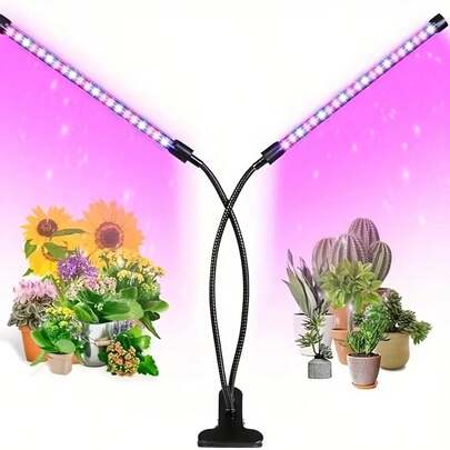 LED Plant Growth Light, Indoor Plant Grow Light, Red & Blue Dual Spectrum, Flexible Gooseneck, USB Powered, Adjustable Plant Lamp, Greenhouse Growing Light, Ideal For Desk Plants, Flowers, Potted Plants, Succulents, Seed Germination (Charger Not Included)