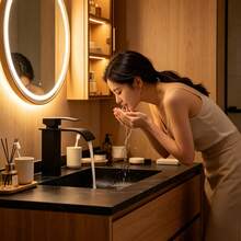 Hotel-Style Matte Black Waterfall Basin Faucet Minimalist Luxury Design Universal For Home & B&B - Black - View 2