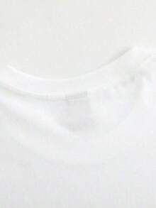 Women's Denim T-Shirt With Diamond And Pearl Print, Elegant, Casual For Office, Soft And Pleasant To The Touch, Round Neck, Regular Sleeve, For All Seasons, 100% Cotton. - 白色 - 查看 6