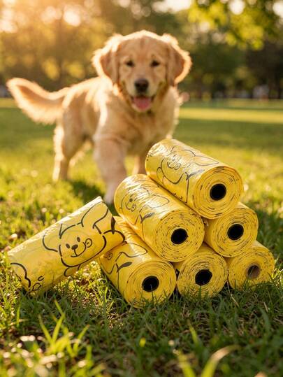 180/12 túi đựng phân chó Happy Puppy, túi đựng phân thú cưng, túi đựng phân chó dày, chống rò rỉ và khử mùi, đồ dùng cho việc dắt chó đi dạo ngoài trời, túi đựng phân chó và mèo.