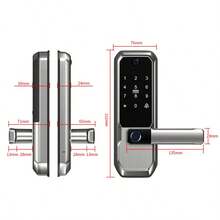 1 chiếc khóa thông minh, khóa điện tử không cần chìa khóa tích hợp cảm biến vân tay, camera chuông cửa và bàn phím, bề mặt được đánh bóng, sử dụng pin, truy cập bằng thẻ, thích hợp cho tay nắm cửa an ninh sinh trắc học tại nhà và văn phòng. - Xám - Xem 3