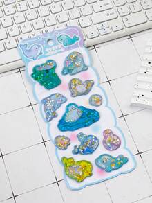 Autocollants en résine époxy 3D colorés - Animaux mignons - Imperméables, réutilisables, repositionnables, auto-adhésifs, résine de haute qualité - Parfaits pour décorer les smartphones, les coques de téléphone, les ordinateurs portables, les bureaux, les tablettes, la papeterie, les cahiers, les journaux, les agendas, les scrapbooks, les tasses, les bouteilles d'eau, les réfrigérateurs, l'emballage cadeau, les décorations DIY - Plusieurs couleurs disponibles [Style/Emballage aléatoire] - Voir 12