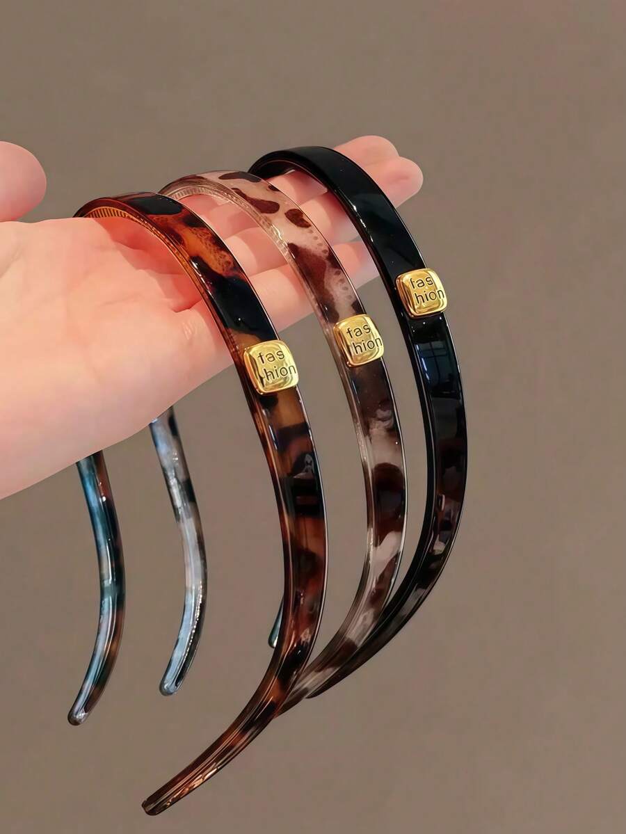 3pcs Women Leopard Print Non-Slip Headbands - Multicolor - View 1