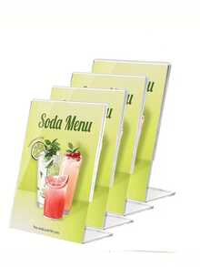 1/2pcs Acrylic Sign Holder | Transparent Plastic Display Stand, Suitable For Brochures, Menus, Flyers, Papers, Photos, Business Cards, 8.5X11 Inch Frame | Office Or Desk Stand - Transparent Version - View 7