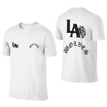 Men's 180g Cotton Crew Neck T-Shirt, DARCSPORT Style Los Angeles LA Graphic, Hip-Hop Streetwear Couple Tee - 白色 - 查看 1