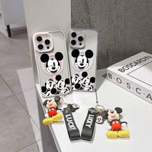 This Disney Mickey Mouse Pattern Lanyard Phone Case Features A Strong Magnetic Closure And Full Coverage Of Acrylic And TPU Material. It's Shockproof, Lightweight, And Suitable For IPhone17/16/11/13/15/15 Plus/15 Pro/15 Pro Max/12/14 Pro Max/11 Pro Max/12 Pro/12 Pro Max/13. It's A Popular Birthday Gift, Business Gift, Durable, Stain-Resistant, And Fingerprint-Resistant New Phone Case For Men And Women. It Also Includes A Mickey Mouse Phone Case And Mickey Mouse Doll Bracelet. Compatible With SamsungGalaxy S20, S21, S22, S23, And S24 Series. It's The Perfect Gift For Friends And Family. This Stylish Phone Case Is Fun, Lightweight, And Durable. IPhone17 Pro Max Phone Case, Minnie Phone Case. - Hồng - Xem 8