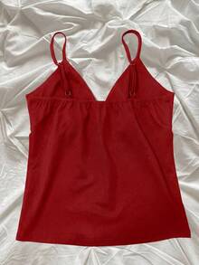 Atasan Tanpa Lengan Kasual Bermotif Bunga Hibiscus, Atasan Musim Panas, Pakaian Pantai untuk Wanita, Warna Merah - Merah - View 2