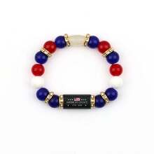 American Flag Bracelet Commemorative Gift, Positioning Chalcedony Tube Drill Ring Bracelet, American 250th Anniversary Commemorative Bracelet - Vòng tay kỷ niệm Mỹ - Xem 8