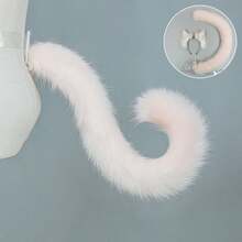 Diadema con orejas de animal hecha a mano, Clip para el cabello con orejas de gato/cola de zorro, Accesorios para el cabello con orejas y cola de animal realistas - A - Ver 12