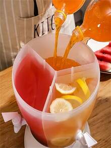 1 chiếc, Bình rót đồ uống xoay, Bình rót đồ uống bằng nhựa chịu lực 5L/169oz, Bình rót nước 3 ngăn, Thích hợp cho tiệc tùng, đám cưới, đồ dùng nhà bếp, đồ dùng gia đình, Bình rót đồ uống xoay có vòi - Chứa được 3 đồ uống, Xoay 360°, Thiết kế thời trang, tiện dụng cho tủ lạnh, Thích hợp cho trà đá và nước ép, Hoàn hảo cho tiệc tùng và nhà bếp gia đình - trắng - Xem 6