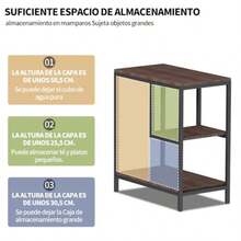 FBXGT Mesa Auxiliar Librerías Industriales de Metal Mesa para Sala Moderna Pequeño Multifuncionales Mesa de Noche de Organización con Estante para Cocina Dormitorio y Office60CM * 40CM * 67CM - 60 40 67 cm - Ver 5
