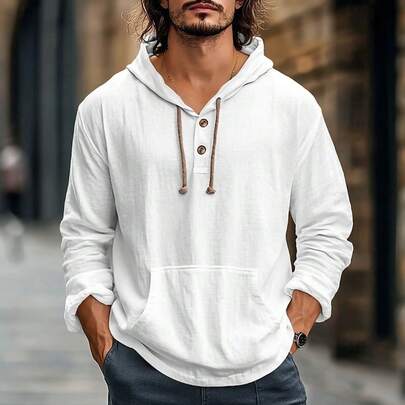2026Men's Spring And Autumn Hoodie, Men's Casual Long Sleeve Lightweight Top, Men's Sports Top For Outdoor Activities, Casual Top.