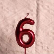 6cm Red Numeral Birthday Candle, Cake Baking Decor, Adult Ceremonies, Anniversaries, Gender Reveal, Graduation - Princess Theme, Feather-Free - Red - View 8