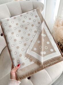 1 pieza Bufanda minimalista pequeña con lunares de hilo dorado de jacquard, chal versátil de moda para mujer para usar en ambientes con aire acondicionado, prenda exterior para primavera/otoño con protección solar, bufanda decorativa adecuada para combinar a diario y salir - Multicolor - Ver 4