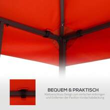 Replacement Roof For 3x3m Metal Gazebo, Garden Pavilion, Made Of Rust-Red Polyester, Weather-Resistant And Durable - Red - View 4