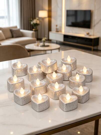 6支/12支/18支/24支装新款电子蜡烛灯，LED逼真生日派对、求婚、浪漫氛围装饰，适用于派对、庆典、婚礼、情人节、万圣节、感恩节、圣诞节、餐厅桌面装饰、夜灯