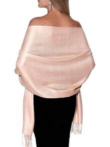 Shawls And Wraps Evening Dresses, Large Soft  Wedding Shawl - 淺玫瑰金 - 查看 12