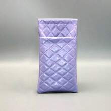 1件裝柔軟PU雙層眼鏡盒/太陽眼鏡收納袋，按扣設計，極簡純色菱格紋防刮材質，方便日常攜帶；適用於太陽眼鏡、閱讀眼鏡、近視眼鏡與散光眼鏡，男女通用；開學季、旅行、海灘度假與日常出行的必備配件 - 彩色 - 查看 10
