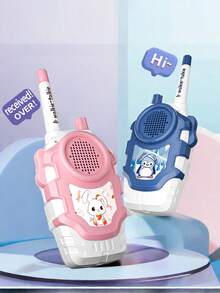 1 Pair Interactive Walkie Talkie Toys, Family Interaction Pretend Play Remote Conversation Toy, Easy Operation For Kids, Holiday Gift - Multicolor - View 10