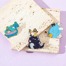 1/3 Piezas Broche de dibujos animados Dinosaurio lindo Insignia de metal con esmalte Joyería Accesorios para ropa, mochila, regalo para amigos - Multicolor - Ver 4