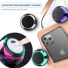 mini altavoz Bluetooth portátil, versión mini, fluorescente degradado, recargable por USB, con cordón - Verde - Ver 2