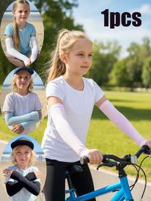 1pc Unisex Sunscreen Arm Sleeves, Breathable Thin Cycling Sleeve For Outdoor Activities, Suitable For Men And Girl - Multicolor - View 15