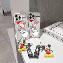 This Disney Mickey Mouse Pattern Lanyard Phone Case Features A Strong Magnetic Closure And Full Coverage Of Acrylic And TPU Material. It's Shockproof, Lightweight, And Suitable For IPhone17/16/11/13/15/15 Plus/15 Pro/15 Pro Max/12/14 Pro Max/11 Pro Max/12 Pro/12 Pro Max/13. It's A Popular Birthday Gift, Business Gift, Durable, Stain-Resistant, And Fingerprint-Resistant New Phone Case For Men And Women. It Also Includes A Mickey Mouse Phone Case And Mickey Mouse Doll Bracelet. Compatible With SamsungGalaxy S20, S21, S22, S23, And S24 Series. It's The Perfect Gift For Friends And Family. This Stylish Phone Case Is Fun, Lightweight, And Durable. IPhone17 Pro Max Phone Case, Minnie Phone Case. - màu đen - Xem 8