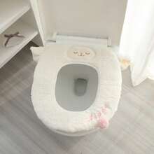 1 tấm lót bồn cầu hình cừu mềm mại màu trắng, dùng cho cả nam và nữ. - Nhiều màu - Xem 2