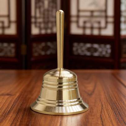 Brass Hand Held Bell | Vintage Decorative Bells In Various Sizes, Collectible Desktop Decor Bells, No Power Required