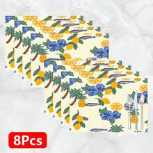 Bộ 1/4/6 tấm lót bàn ăn bằng vải lanh in họa tiết đơn giản, phù hợp cho bàn ăn, trang trí quanh năm, thảm trải bàn hiện đại có thể giặt được, trang trí phòng, lót ly, thảm ăn nhà bếp, trang trí tiệc trong nhà và ngoài trời, trang trí nhà cửa, quà tặng lý tưởng. - Nhiều màu - Xem 17