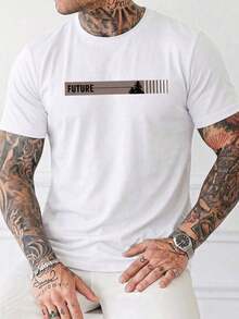 100% algodón puro, transpirable y agradable para la piel. Diseño clásico de cuello redondo, corte ajustado y adecuado para todo tipo de cuerpos. Estampado de moda con estilo minimalista y de alta calidad. Diseño unisex perfecto para conjuntos de pareja, ideal para el transporte diario, citas, ocio y ropa urbana - versátil y atemporal. - Blanco - Ver 1
