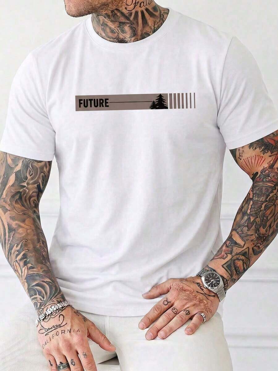 100% algodón puro, transpirable y agradable para la piel. Diseño clásico de cuello redondo, corte ajustado y adecuado para todo tipo de cuerpos. Estampado de moda con estilo minimalista y de alta calidad. Diseño unisex perfecto para conjuntos de pareja, ideal para el transporte diario, citas, ocio y ropa urbana - versátil y atemporal. - Blanco - Ver 1