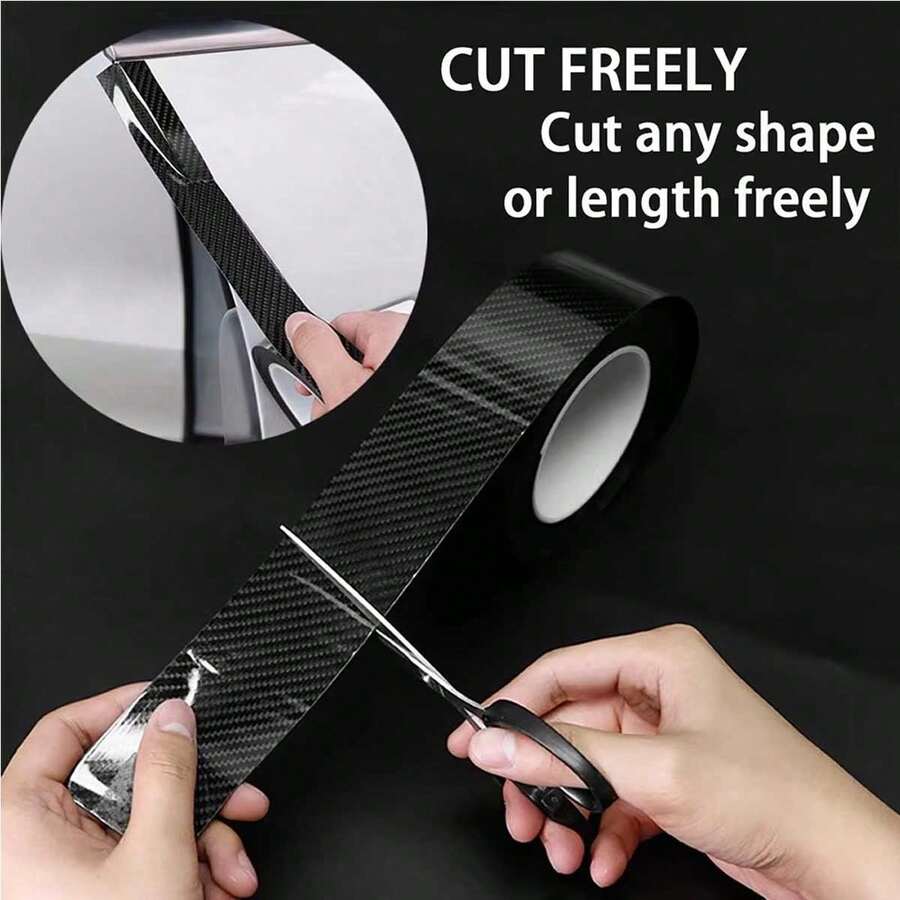 Cuộn màng bọc vinyl chống trầy xước 3D sợi carbon đen, có khả năng thoát khí, thích hợp cho ô tô, xe RV và SUV. - A - Xem 1