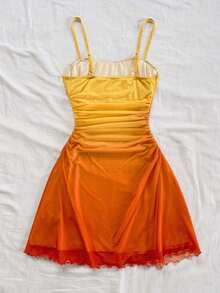 Vestido mini de línea A con tirantes de espagueti rosa y romántico Ditsy Floral para mujer, adecuado para fiesta, cita, San Valentín, Pascua, carnaval, crucero por la playa, Afternoon vestido de moda para té, primavera/verano - Multicolor 2 - Ver 2
