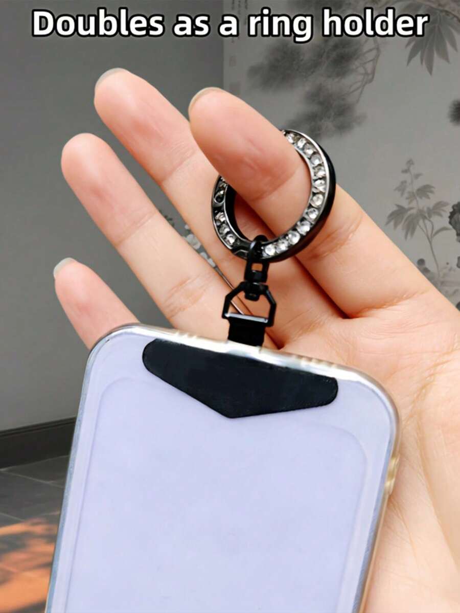 1 móc treo điện thoại hình tam giác xoay 360°, miếng đệm kim loại siêu mỏng bằng thép không gỉ, miếng dán mặt dây chuyền bền chắc. - Nhiều màu - Xem 1