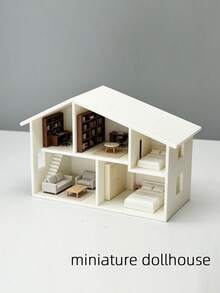 Casa de modelo en miniatura, marco de casa de modelo mini, pequeña habitación divertida y decorable (decoraciones no incluidas) herramienta de renovación de simulación DIY - casa modelo - Ver 1