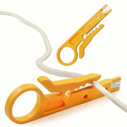 3,5" x 1,1" tragbarer gelber Abisolierzange, leicht zu bedienende elektrische Crimpzange für Verkabelung und Kabelverwaltung - Einzelpack