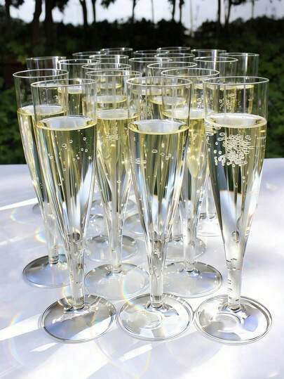 50pcs Champagne Glasses, Sparkling Glassware Suitable For Picnics, Weddings, Parties, Outdoor Celebrations, Elegant & Easy To Clean